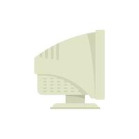 Monitor icon flat vector. Computer display vector