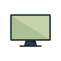 Tv monitor icon flat vector. Pc display vector