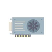 Mining video card icon flat vector. Computer gpu vector