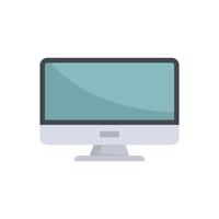 Business monitor icon flat vector. Computer pc vector