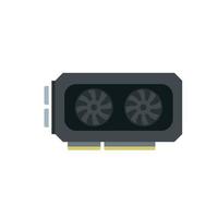 vector plano de icono de tarjeta de ventilador gpu. ordenador personal