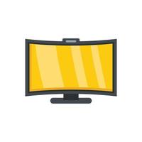 Curved monitor icon flat vector. Computer screen vector