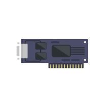 Video card display icon flat vector. Computer graphic vector