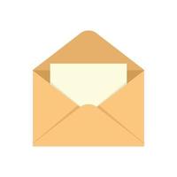 Envelope email icon flat vector. Open newsletter vector