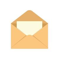 Envelope email icon flat vector. Open newsletter vector