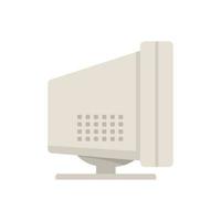 Old monitor icon flat vector. Computer display vector