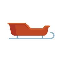 Xmas sleigh icon flat vector. Santa sled vector