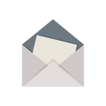 Envelope card icon flat vector. Send message vector