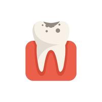 Tooth disease icon flat vector. Throat tonsil vector