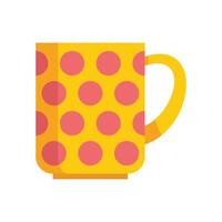 Cute mug icon flat vector. Hot cup vector