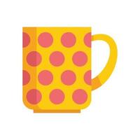 linda taza icono vector plano. taza caliente