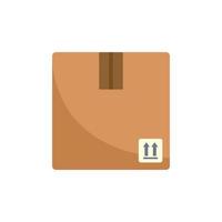 Fragile box icon flat vector. Delivery package vector