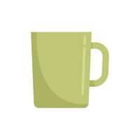 Hot mug icon flat vector. Tea cup vector