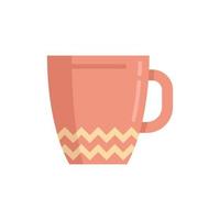Porcelain mug icon flat vector. Breakfast cup vector