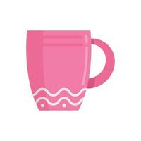 vector plano de icono de taza de desayuno. taza de té