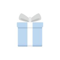 Gift box icon flat vector. Delivery package vector