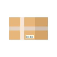 Container box icon flat vector. Delivery package vector