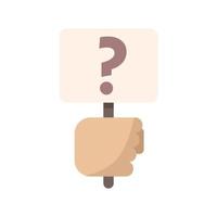 Question request icon flat vector. File screen vector