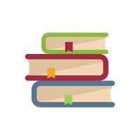 Exam book stack icon flat vector. Final study vector