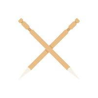 Tooth pick icon flat vector. Wood stick vector