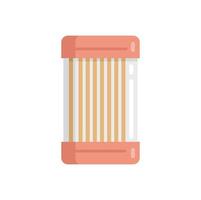 vector plano de icono de caja de palillos de plástico. palillo de dientes