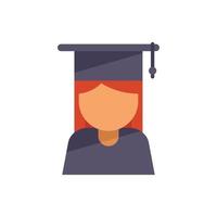 Student graduation icon flat vector. Study final vector