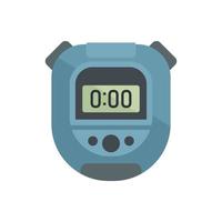 Digital stopwatch icon flat vector. Stop timer vector