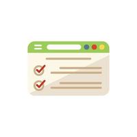 Website exam icon flat vector. Work test vector