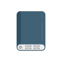 Portable power bank icon flat vector. Phone battery vector