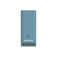 Smartphone power bank icon flat vector. Phone battery vector