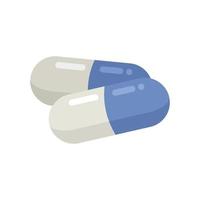 Probiotic capsule icon flat vector. Gut bacteria vector