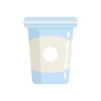 Healthy yoghurt icon flat vector. Probiotic bacteria vector