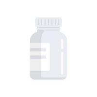 Bio lactic jar icon flat vector. Prebiotic microbe vector