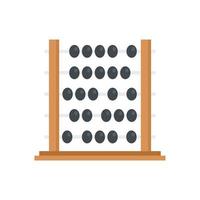 Ancient abacus icon flat vector. Math calculator vector