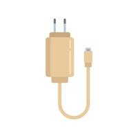 Charger plug icon flat vector. Phone charge vector