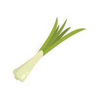 Scallion chive icon flat vector. Herb onion vector