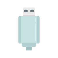 Wall charger icon flat vector. Mobile usb vector