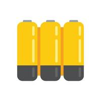 Aaa battery icon flat vector. Lithium power vector