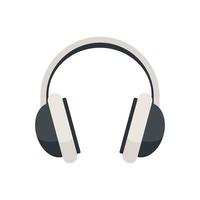 Game headset icon flat vector. Headphone microphone vector