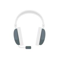 Support center headset icon flat vector. Headphone microphone vector