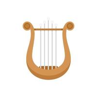 Greek harp icon flat vector. Lyre music vector