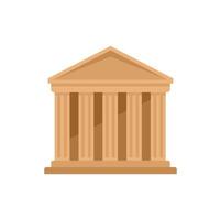 Ancient greek temple icon flat vector. Parthenon column vector