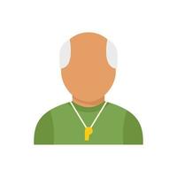 Old referee icon flat vector. Judge player vector