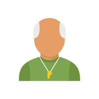 Old referee icon flat vector. Judge player vector