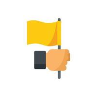 Referee flag icon flat vector. Soccer sport vector