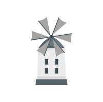 Greek windmill icon flat vector. Greece island vector