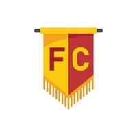 Football club emblem icon flat vector. Soccer badge vector