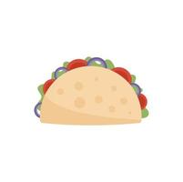 Greek burger icon flat vector. Pita shawarma vector