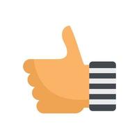 Referee thumb up icon flat vector. Soccer judge vector