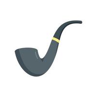 Gentleman smoke pipe icon flat vector. Old wood vector